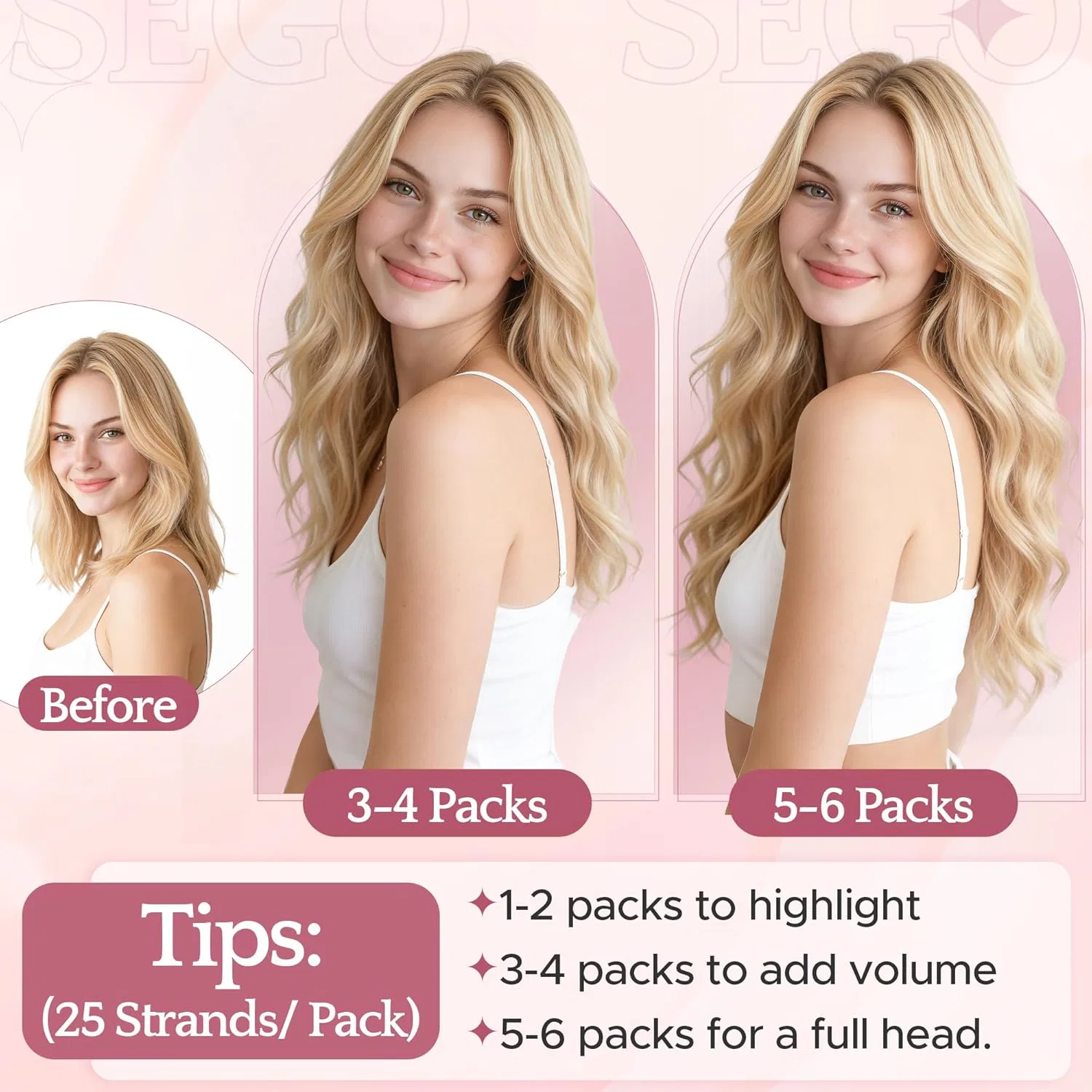 Наращивание волос кератиновое «Bondings Hair Extensions» от SEGO Sego, # 6R — фото 2