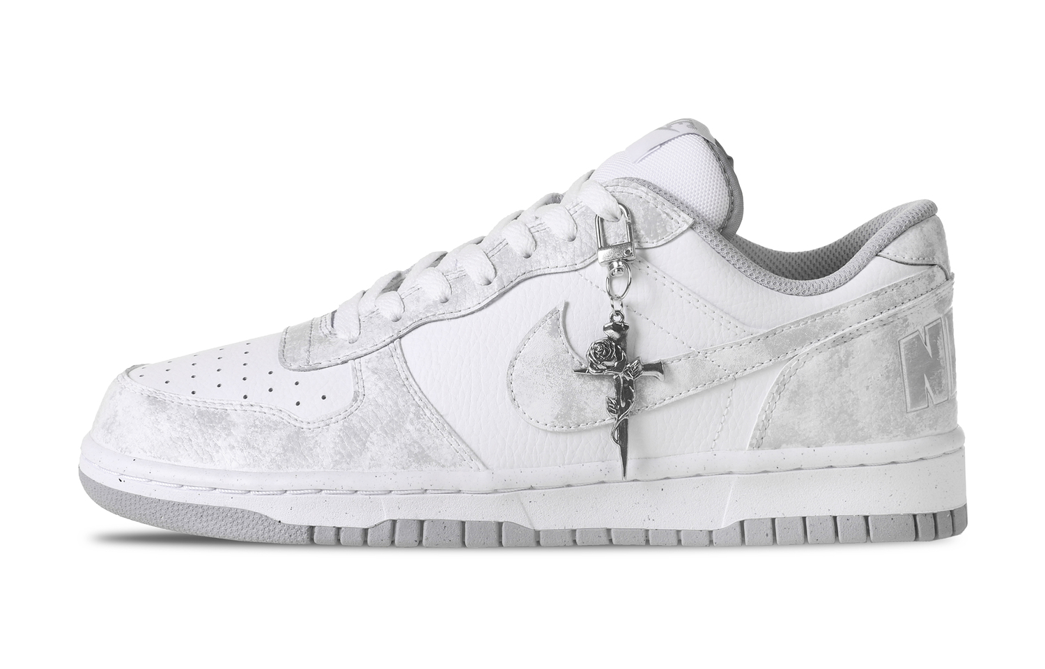 Nike Брелок Big Mist White Saint, специальная сумка для покупок, Niche Premium, кроссовки низкие с ручной росписью, устойчивые к истиранию — фото 3