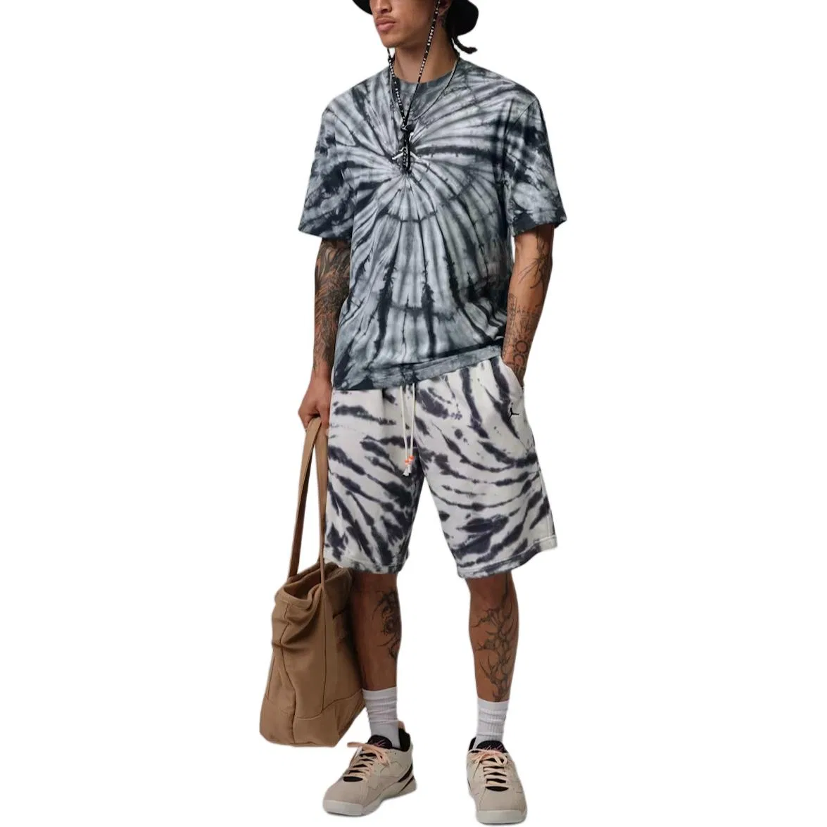 Футболка мужская Brooklyn Tie-Dye Festival Jordan, Sail White/Light Ivory White — фото 4