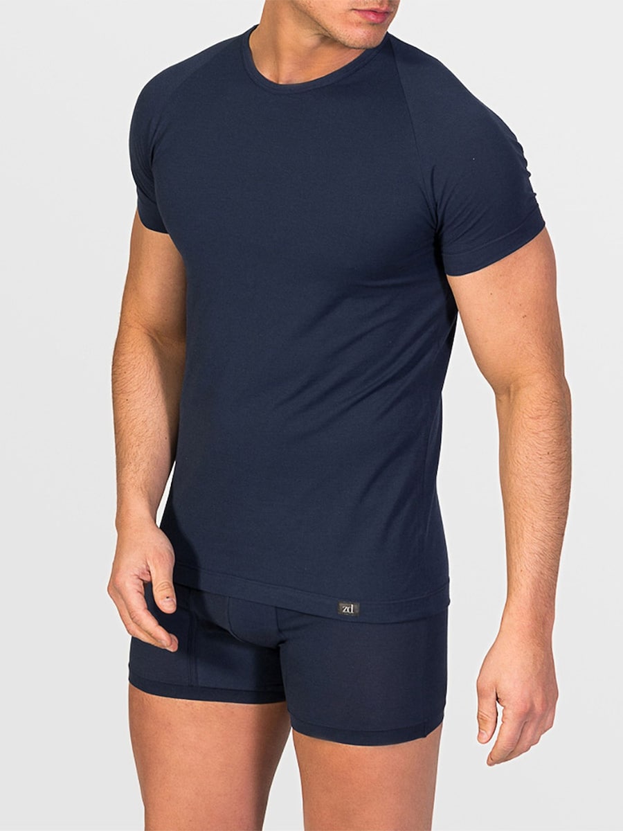 

Нижняя рубашка zd ZERO DEFECTS Crew-neck T-shirt Egiptian cotton, темно-синий
