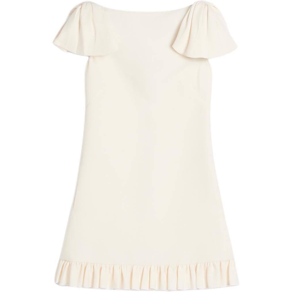 

Короткое платье Crepe Couture с расклешенным подолом Valentino, слоновая кость