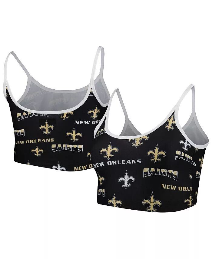 

Женский черный вязаный бюстгальтер без косточек New Orleans Saints Concepts Sport