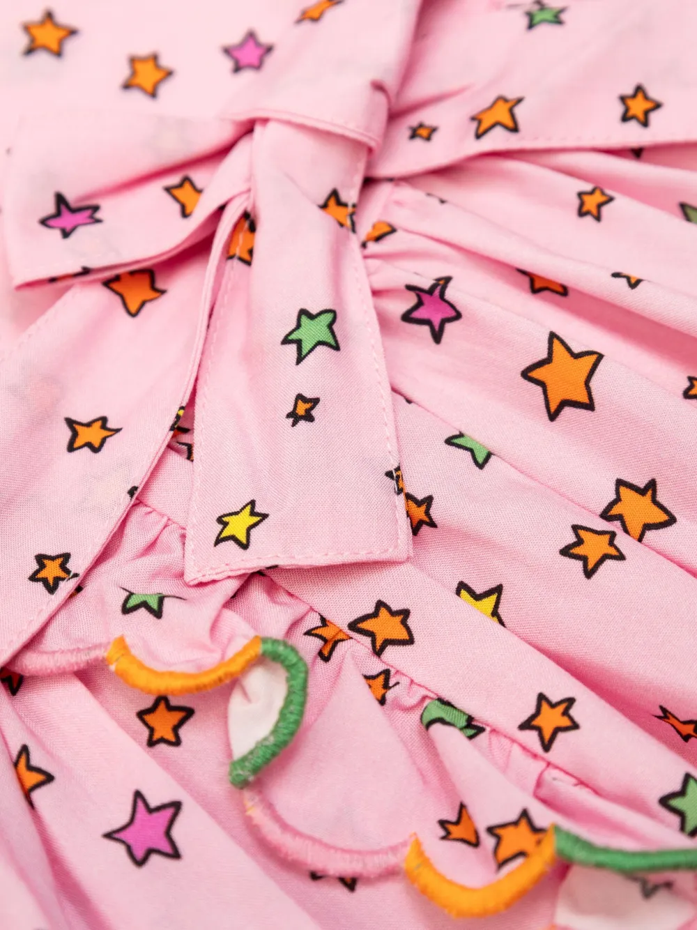 Платье с оборками и звездным узором Stella Mccartney Kids, розовый — фото 4