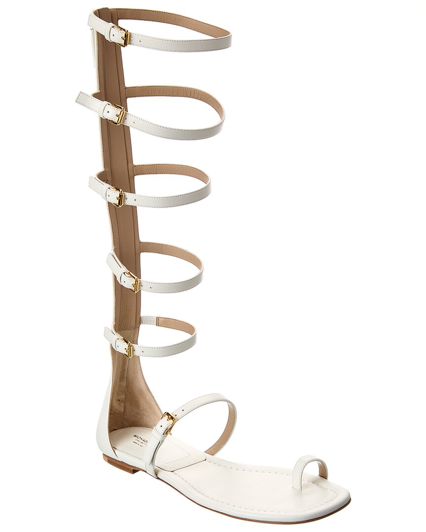 Michael Kors Collection Juliette Leather Gladiator Sandal, белый