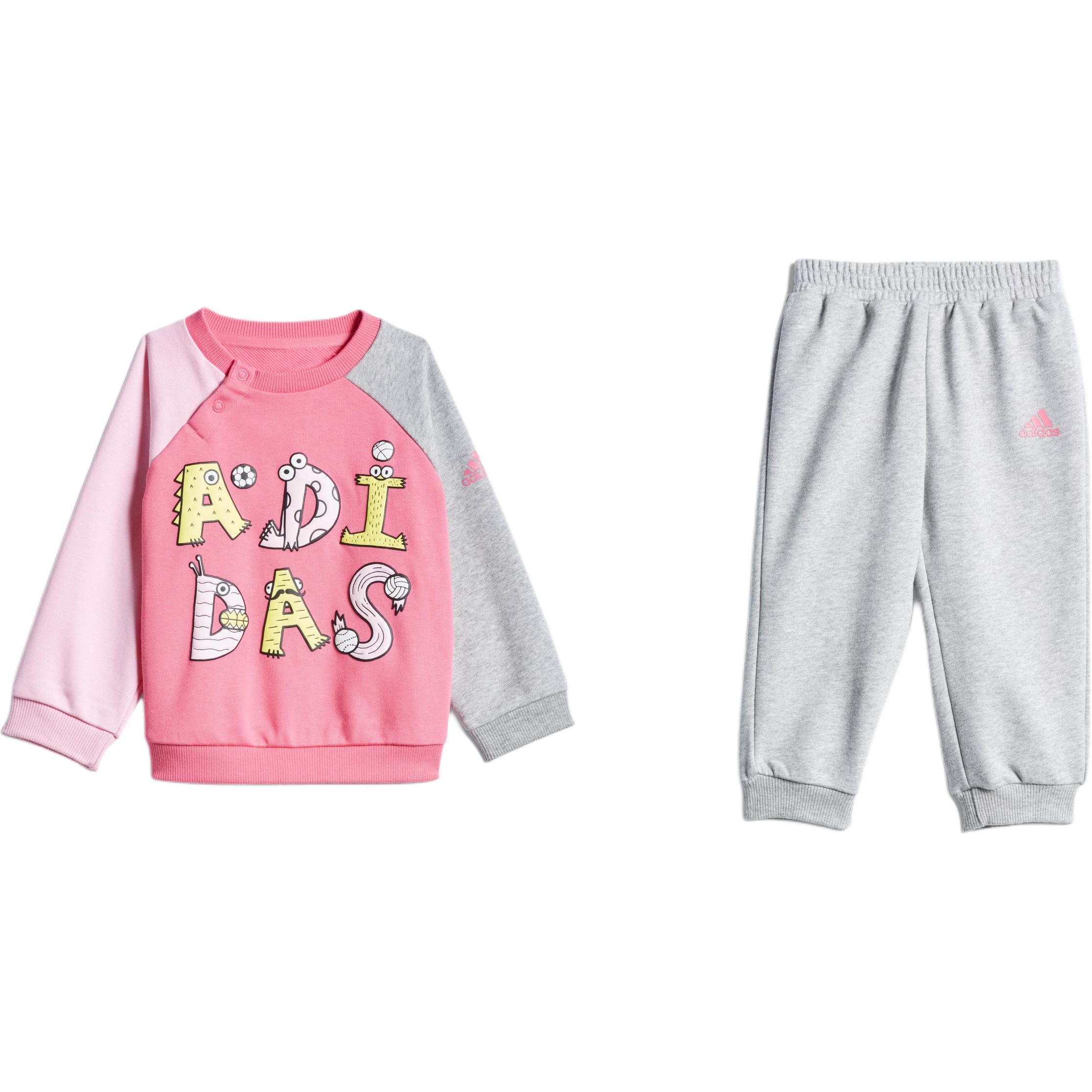 

Повседневная спортивная одежда для малышей Adidas, Розовый/Средний Хизер Серый/Полу Неоновый Розовый