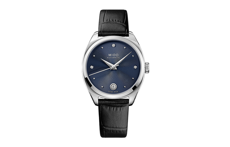 

MIDO Часы Women's Brunner Series Watch, Blue Dial Black Strap
