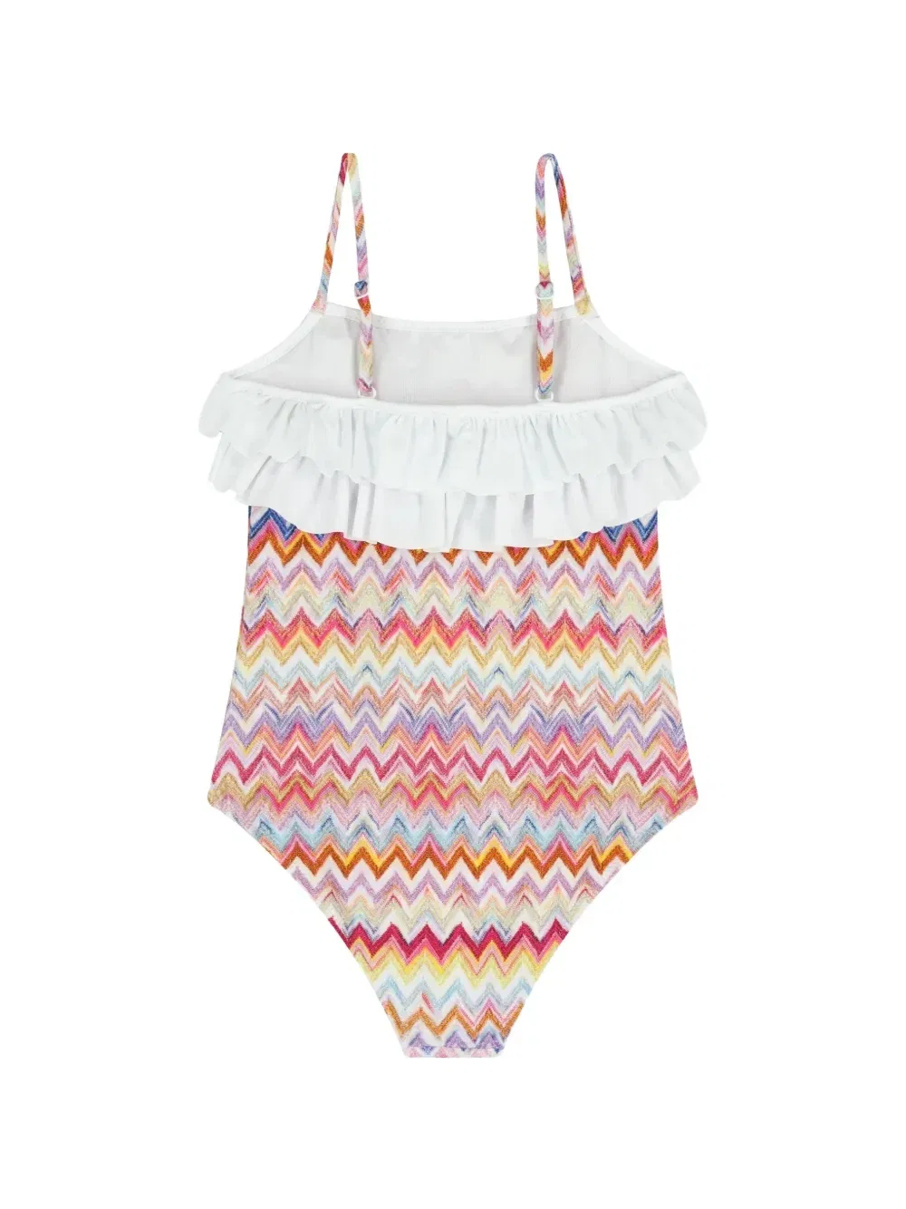 Купальник с оборками и узором зигзаг Missoni Kids, розовый — фото 2