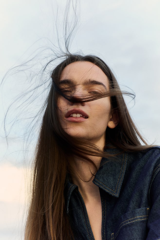 

Укороченная джинсовая блузка H&M, синий