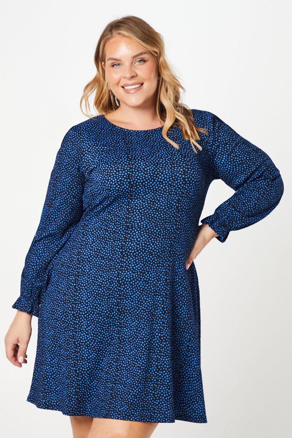 

Мини-платье Curve Spot с расклешенным кроем Dorothy Perkins, синий