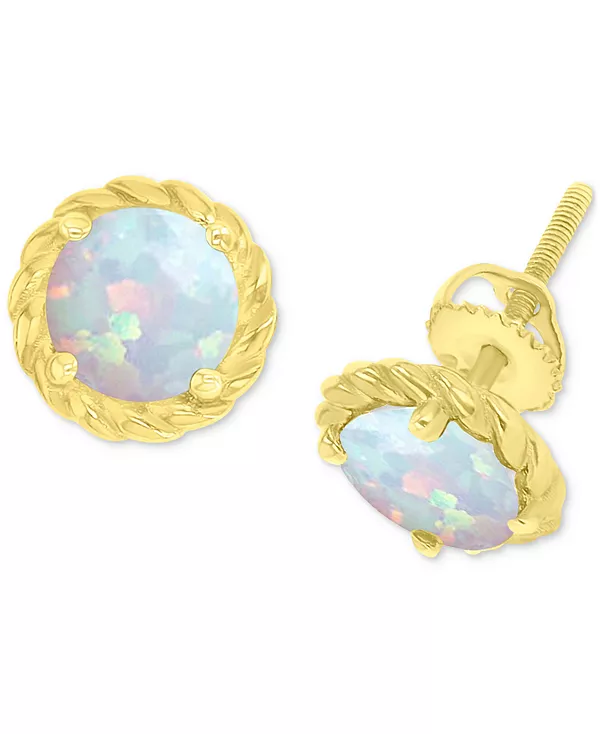 

Серьги-Гвоздики с винтовой застежкой из выращенного в лаборатории опала (1/5 карата) Macy'S, gold