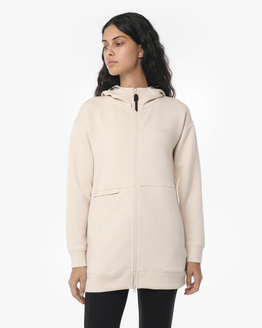 

JAKED Женская толстовка кремового цвета из синтетического материала для фитнеса