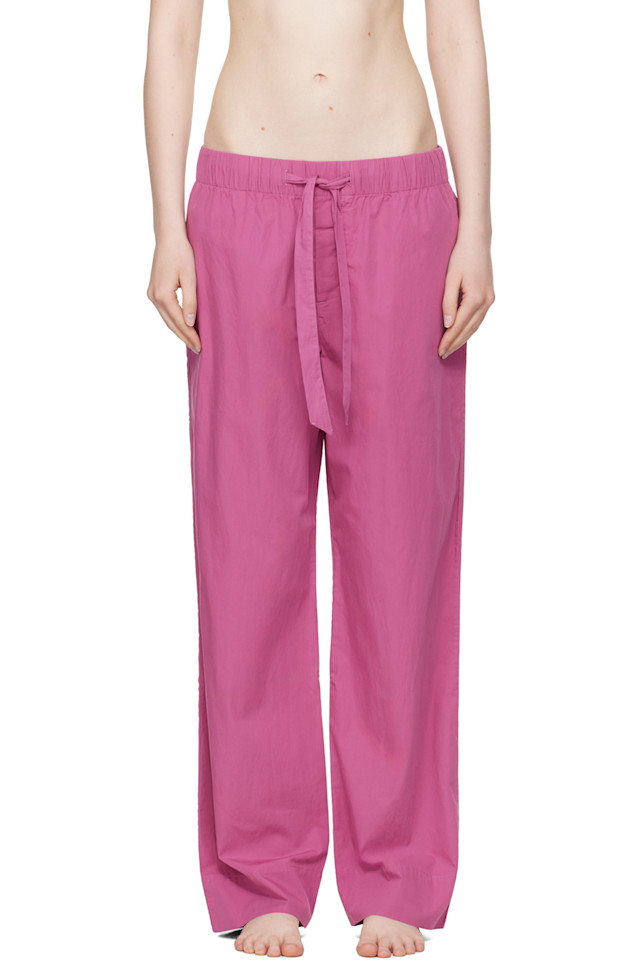 

Пижамные брюки из поплина Tekla, цвет lingonberry