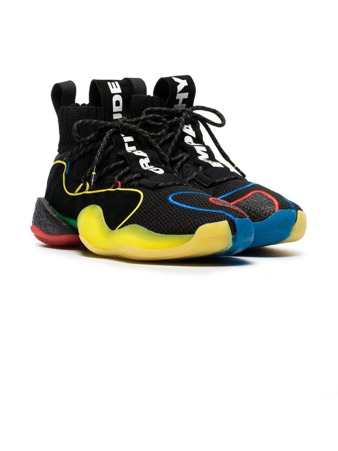 Кроссовки Adidas Originals x Pharrell Williams Crazy Byw LVL, черный/желтый — фото 2