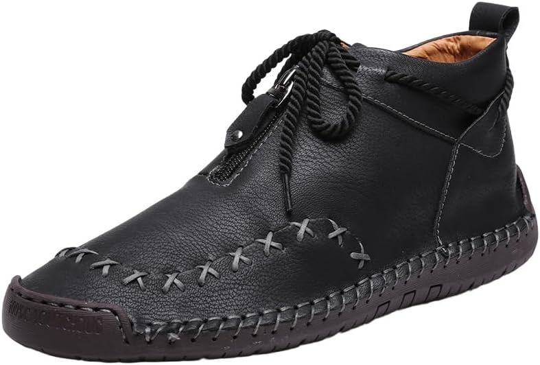 

Мужские кожаные ботинки- повседневная шнуровка- ежедневная активность на свежем воздухе- поездки на работу- альпинизм Fusecottc, черный