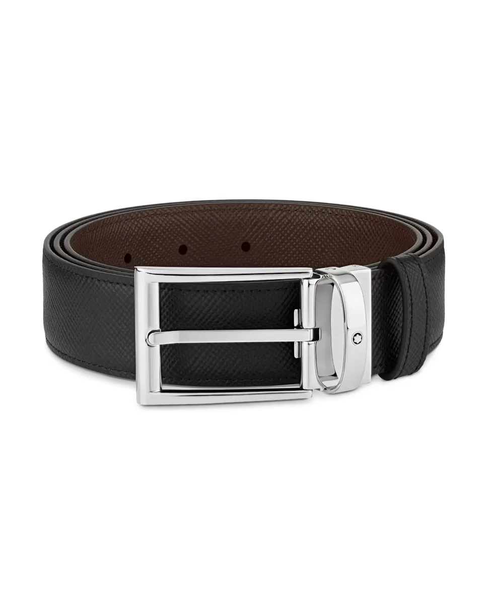 

Мужской черный кожаный ремень Montblanc