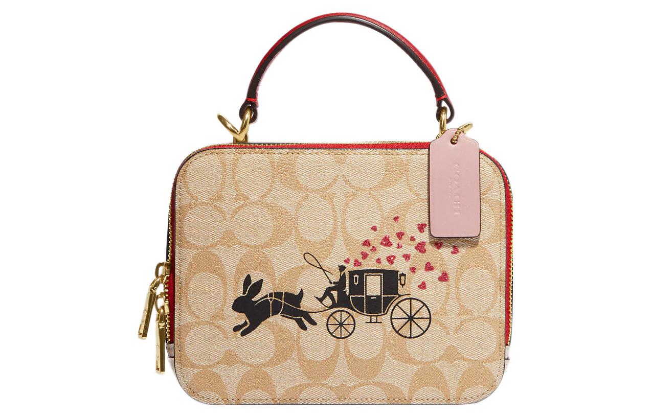 

COACH Кожаная сумка кроссбоди холщовая с отделкой