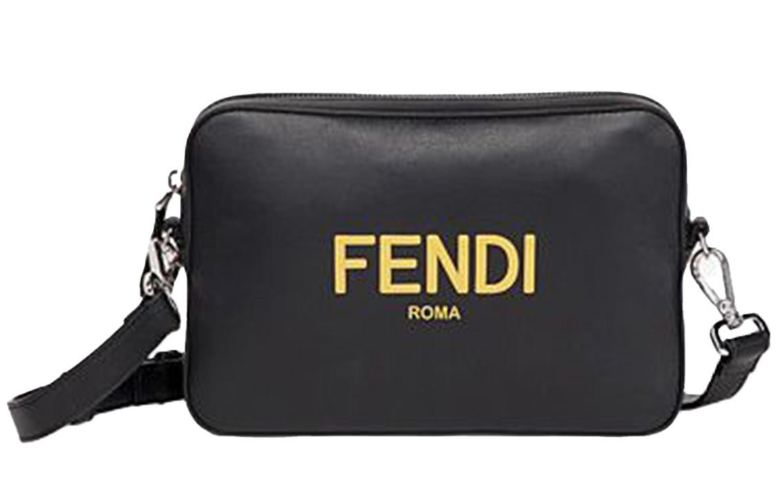 FENDI Кожаная сумка для фотоаппарата через плечо мужская черная — фото 2