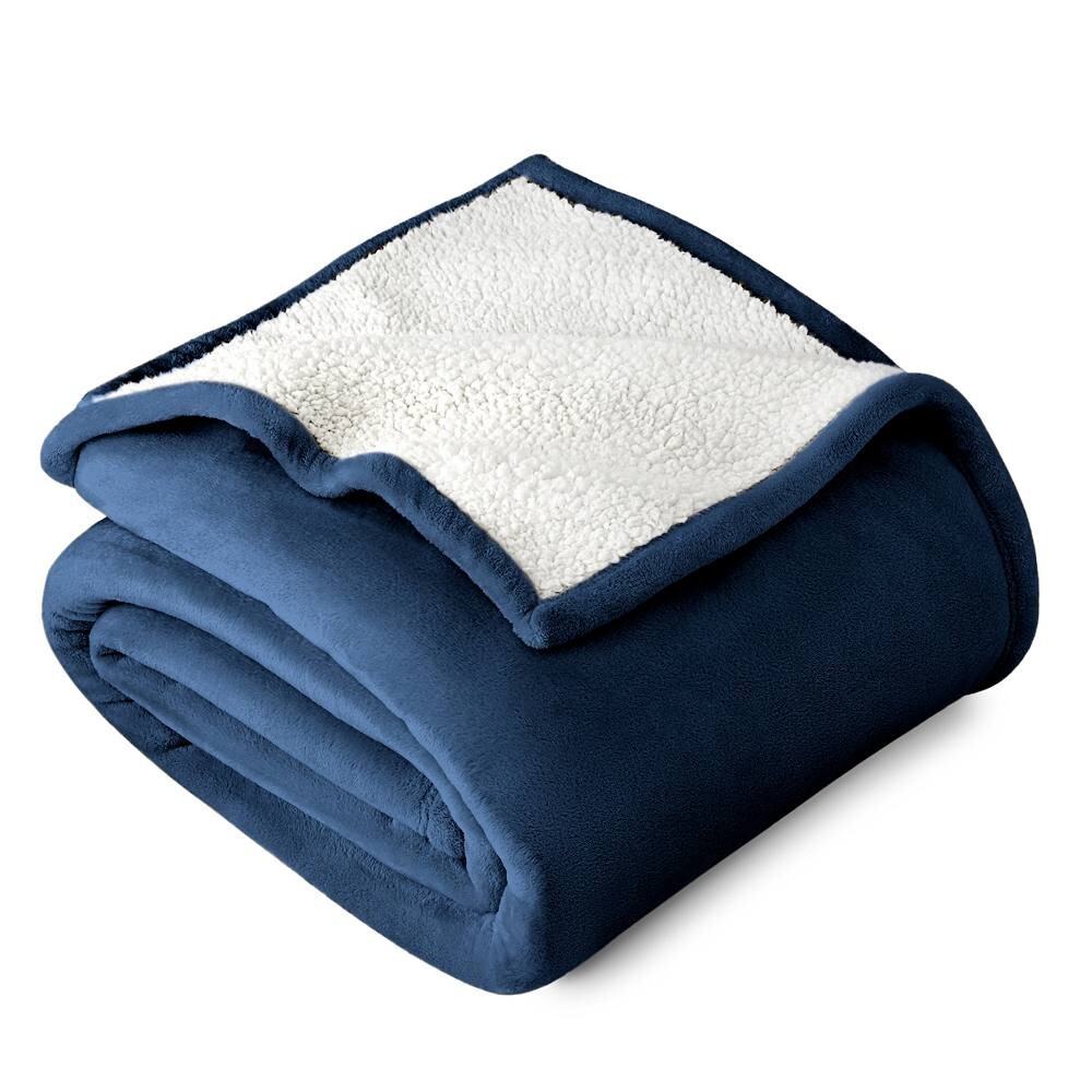 

Флисовое одеяло из шерпы Bare Home, цвет Dark Blue