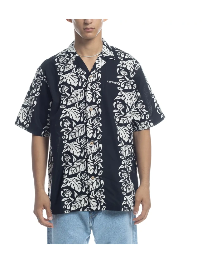 

Рубашка с цветочным принтом, черная восковая отделка Carhartt Wip, черный