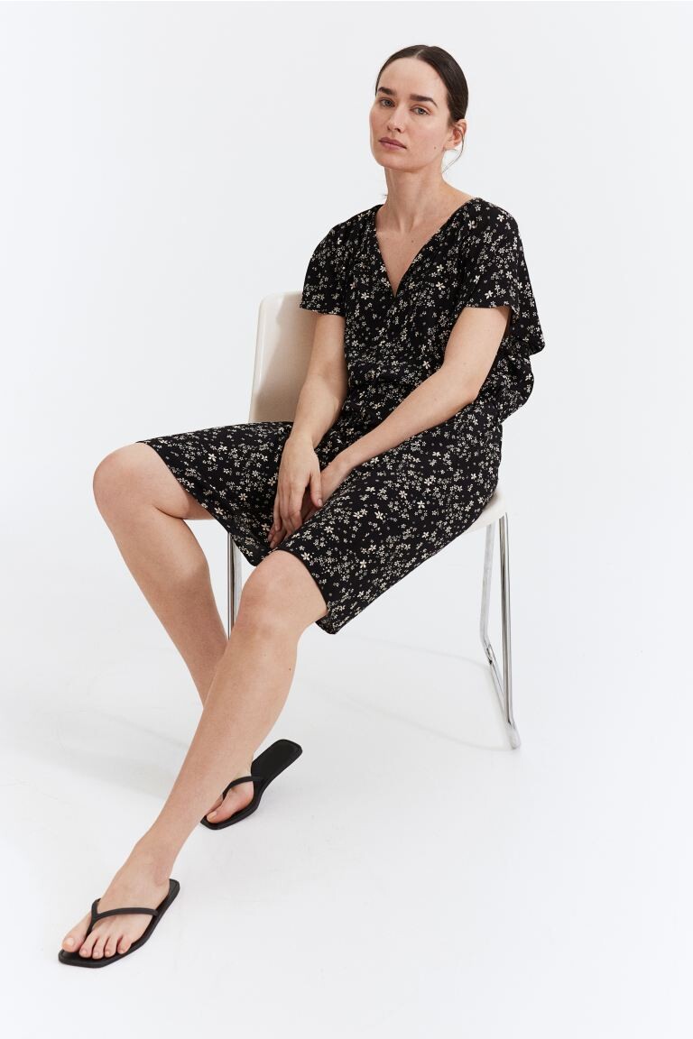 

Платье для мамы для кормления из вискозы H&M, черный