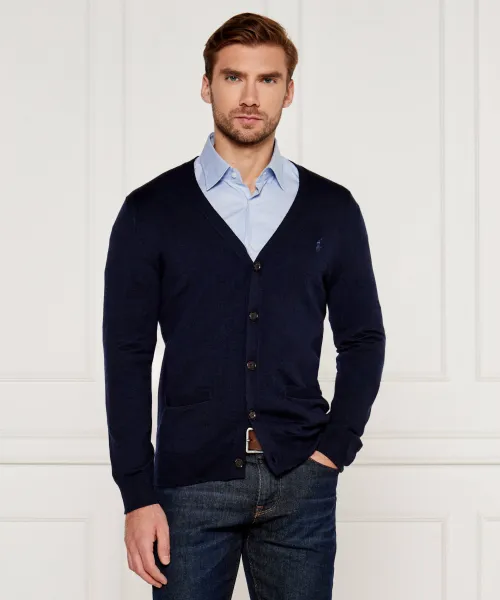 

Шерстяной кардиган Slim fit Polo Ralph Lauren, синий