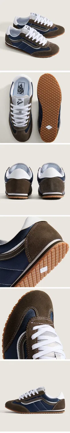 Мужские низкие кеды Super Low Pro Metallic Brown/Navy от Vans — фото 3