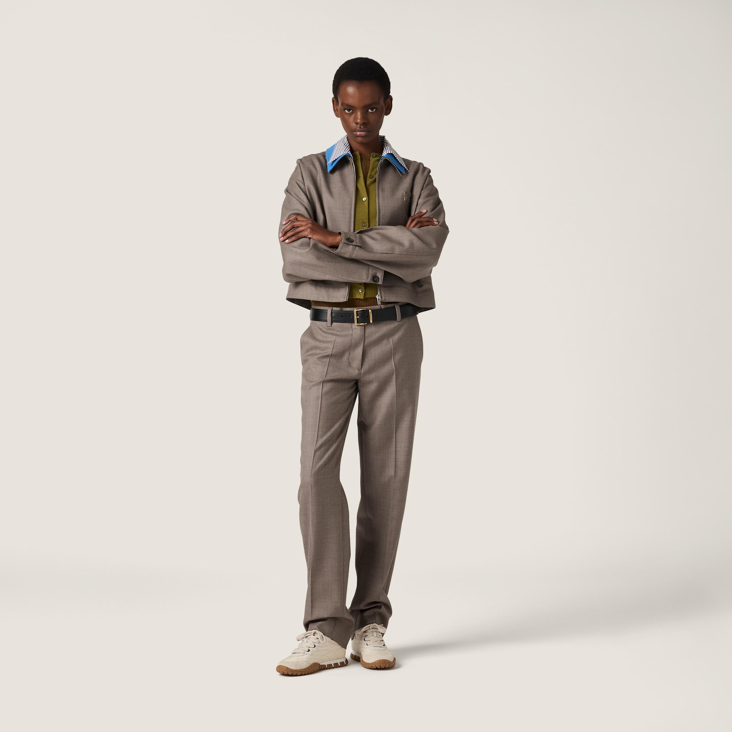 

Кардиган из кашемира с воротником MIU MIU, серый