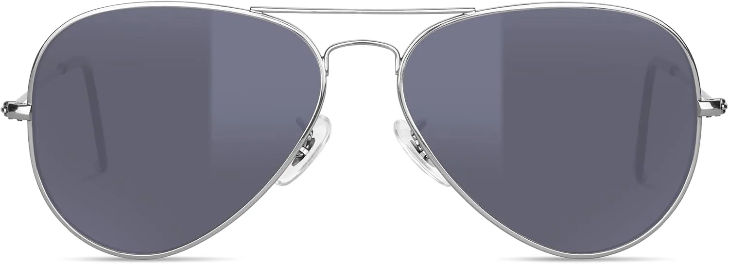 

Солнцезащитные очки-авиаторы Bnus для мужчин, поляризованные, титановая оправа, серые линзы Corning из натурального стекла B.N.U.S, Titanium / Grey Polarized