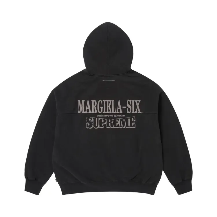 Толстовка Supreme x MM6 Maison Margiela Eagle на молнии с капюшоном, черная — фото 2
