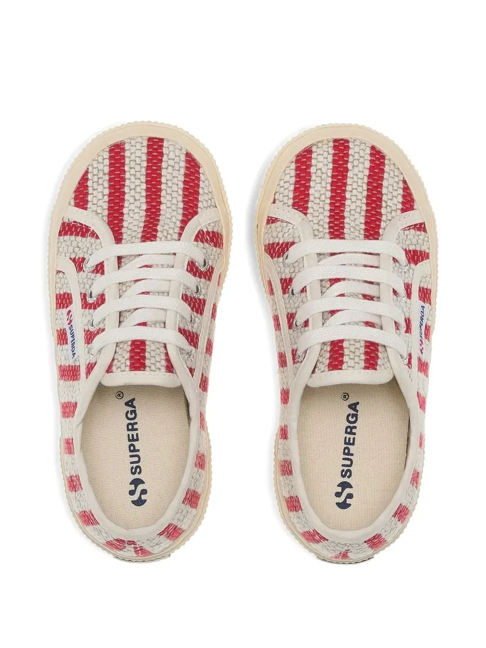 Кроссовки 2750 в полоску Superga Kids, красный — фото 3