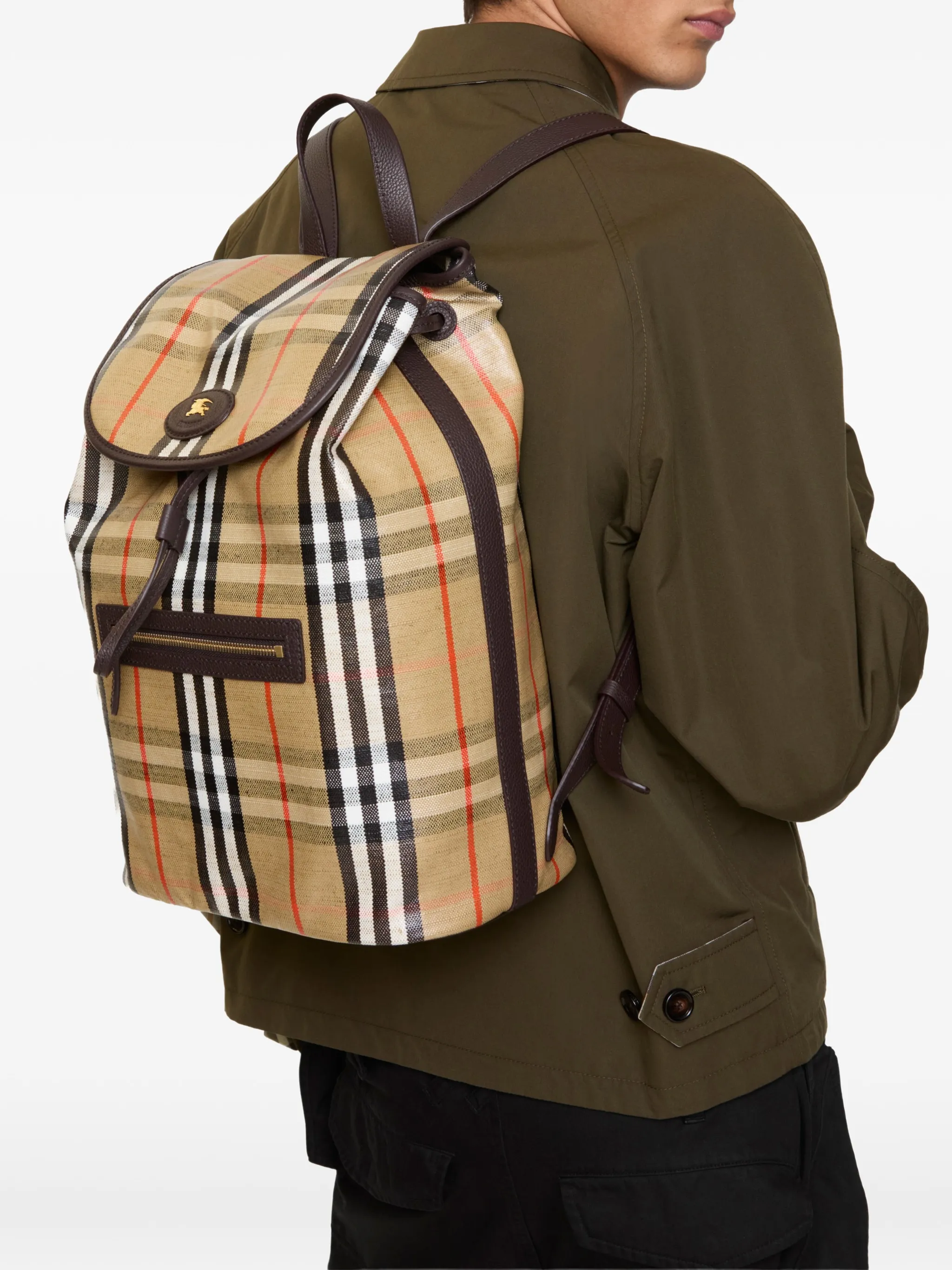 Рюкзак мужской Burberry Highlands натуральная кожа, бежевый — фото 2