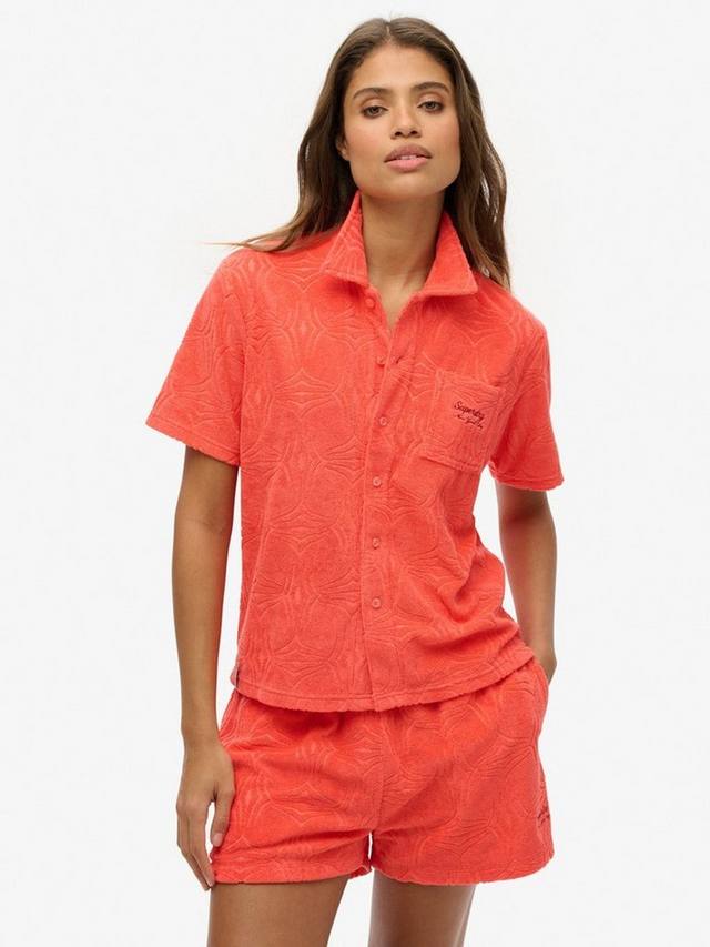 

Махровая рубашка для загородного клуба Superdry, цвет Pastelline Coral