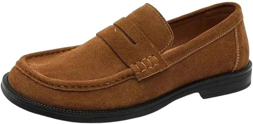 Лоферы мужские кожаные замшевые, Loafers, коричневый
