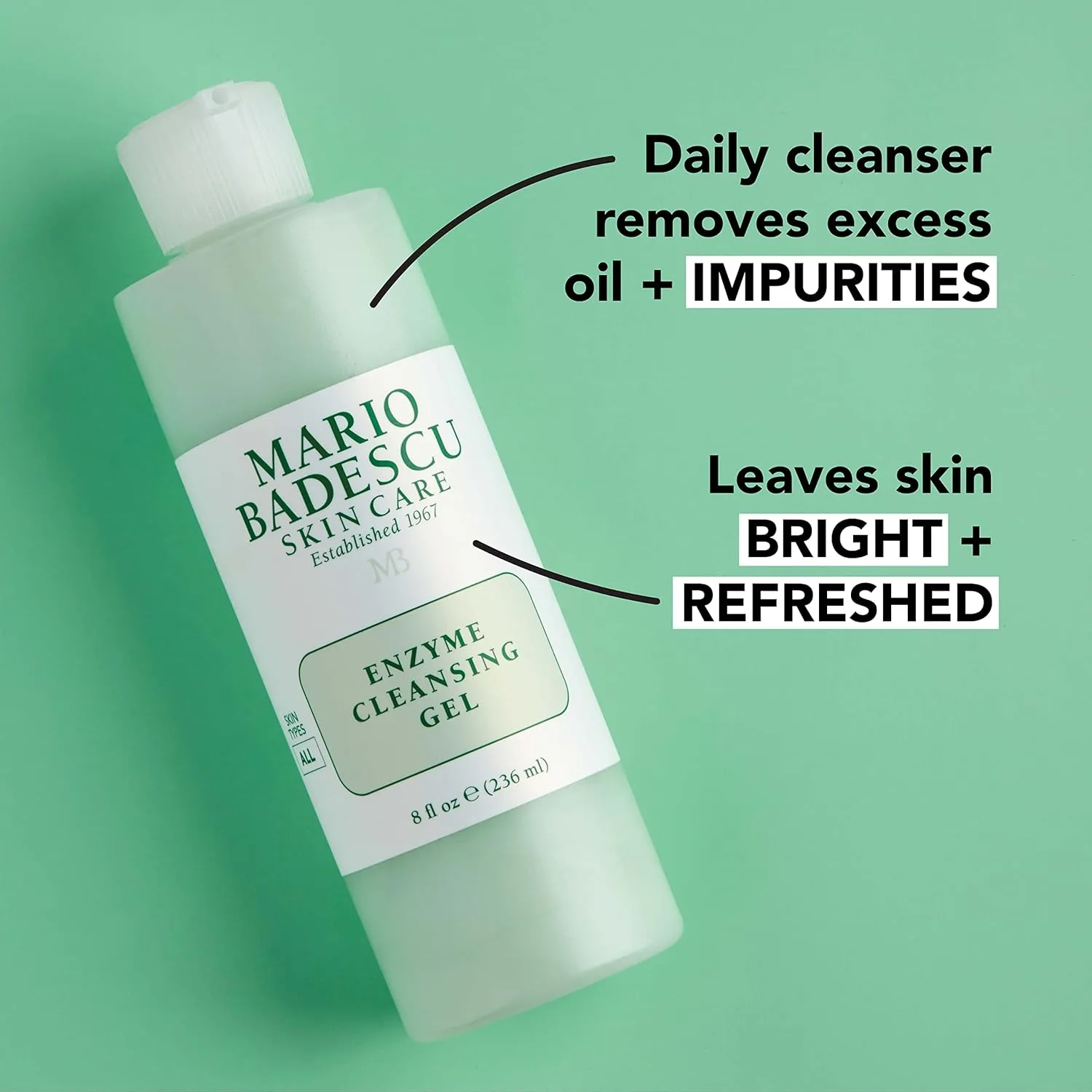 Гель для умывания Mario Badescu — Enzyme Cleansing Gel, очищающий гель для лица без масел с папаином и экстрактом, 473 мл — фото 4