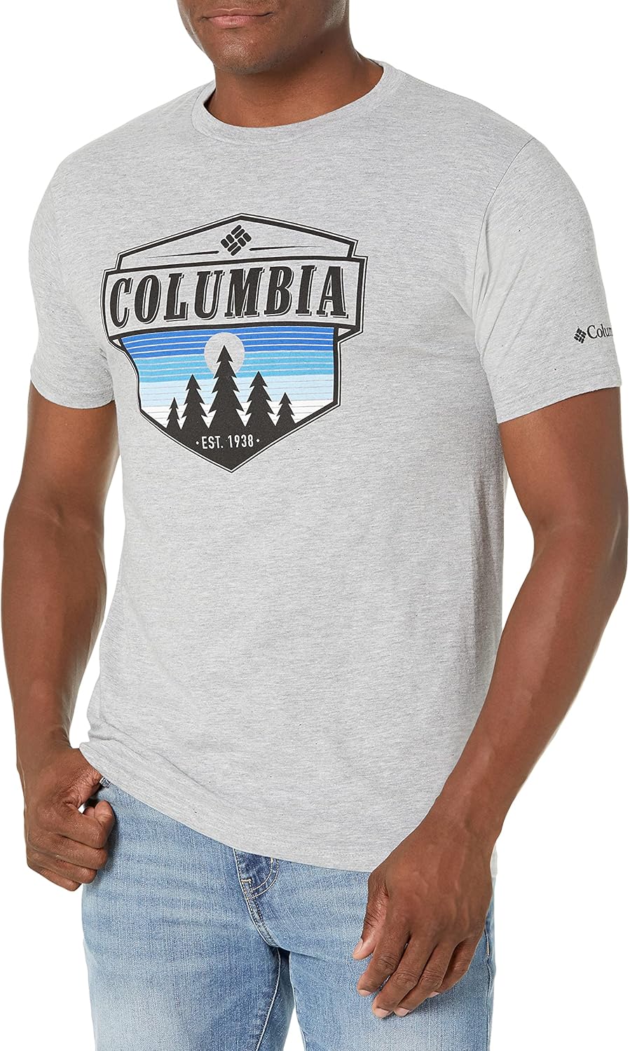 

Мужская футболка с графическим принтом Columbia, Grey Heather/Switchback, Серый, Мужская футболка с графическим принтом Columbia, Grey Heather/Switchback