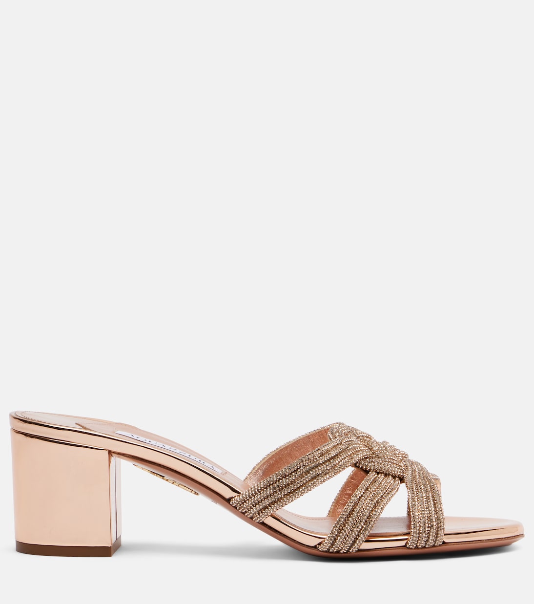 Felix сандалии из декорированной кожи Aquazzura, Rose Gold — фото 4