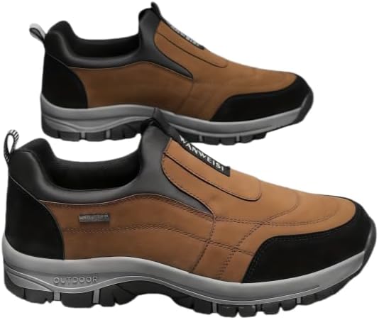 

Мужские удобные мокасины с противоскользящей подошвой, легкая обувь с толстой подошвой для повседневного ношения Minlaidian, хаки