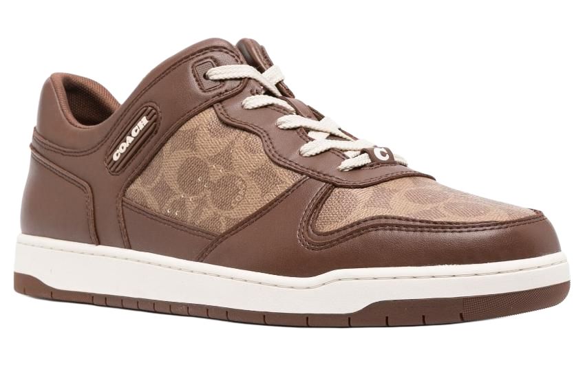 Кроссовки из кожи с панелями и логотипом Logo-debossed COACH, original shoe box included — фото 4