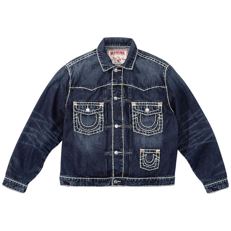 

Куртка Supreme x True Religion Denim Trucker Jacket 'Washed Blue', синий