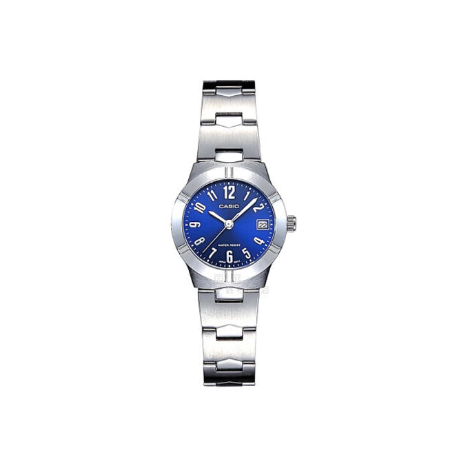 

CASIO Часы Women's Standard Series Blue Watch LTP-1241D-2A2, Blue Dial with Silver Strap