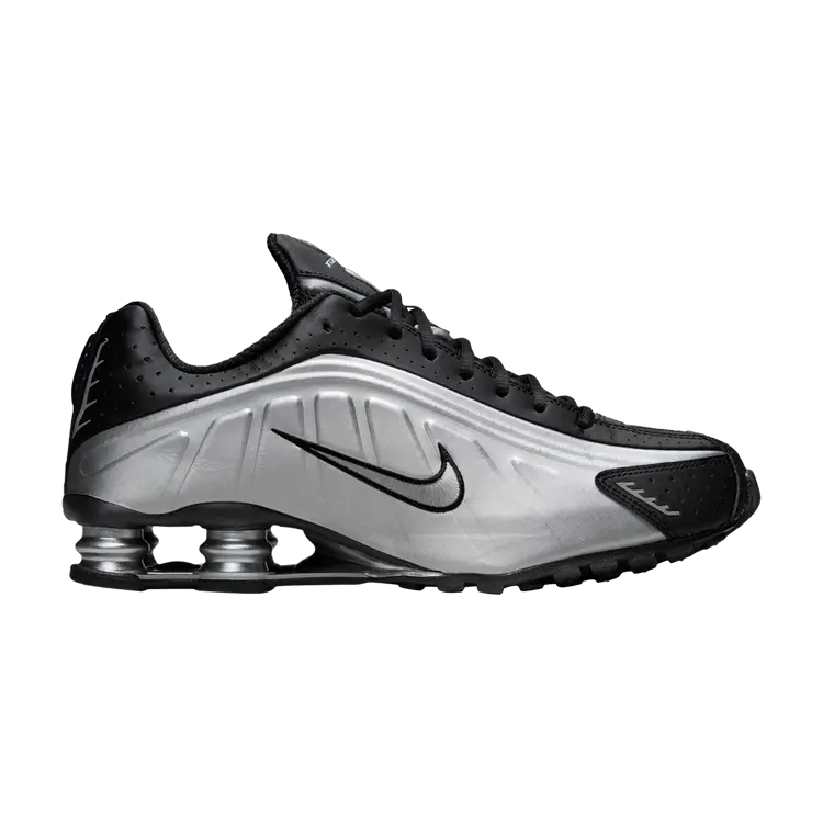 

Кроссовки Nike Shox R4 'Metallic Silver Black', серебряный