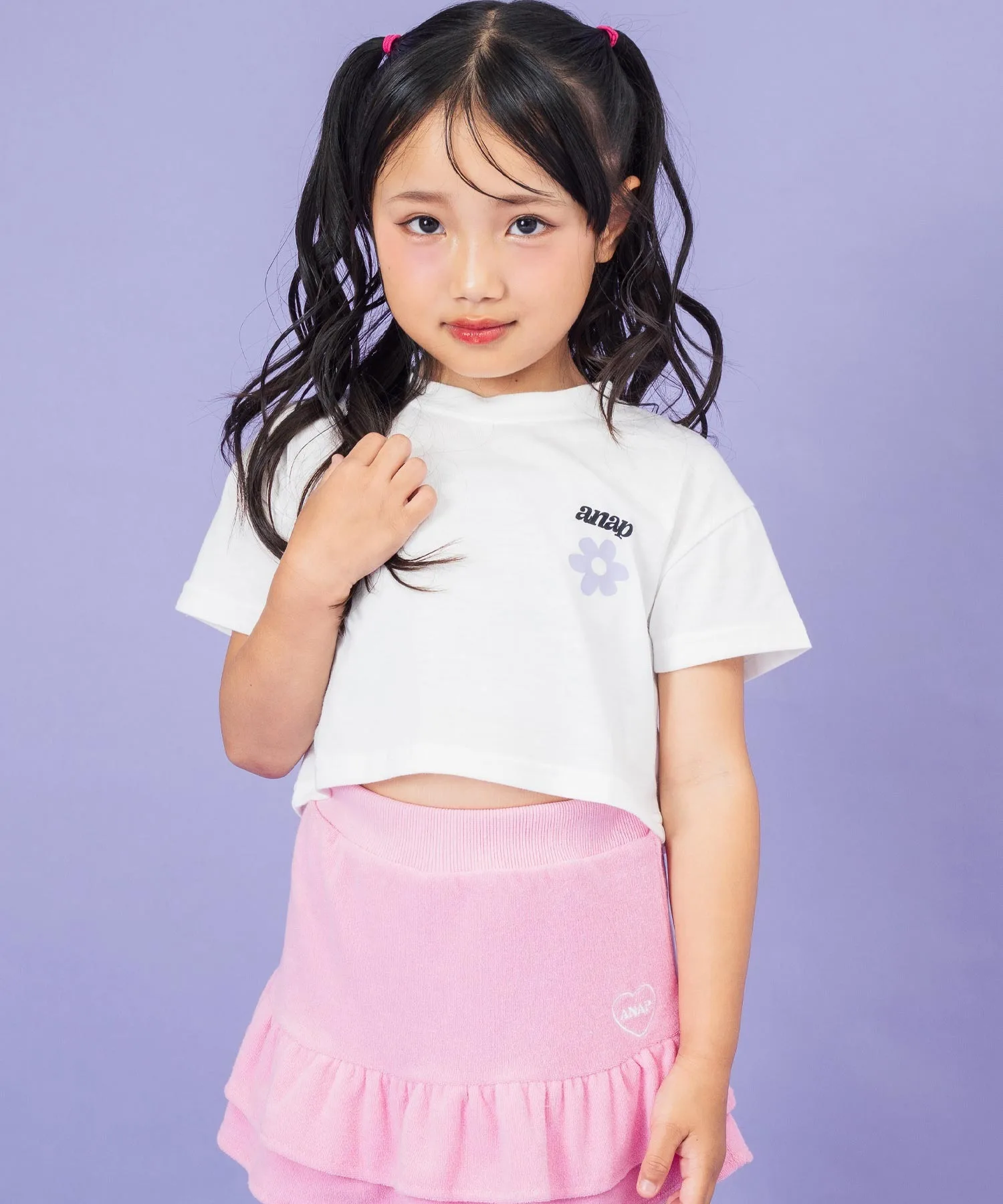 детская футболка crop с цветочным принтом ANAP kids синяя — фото 4