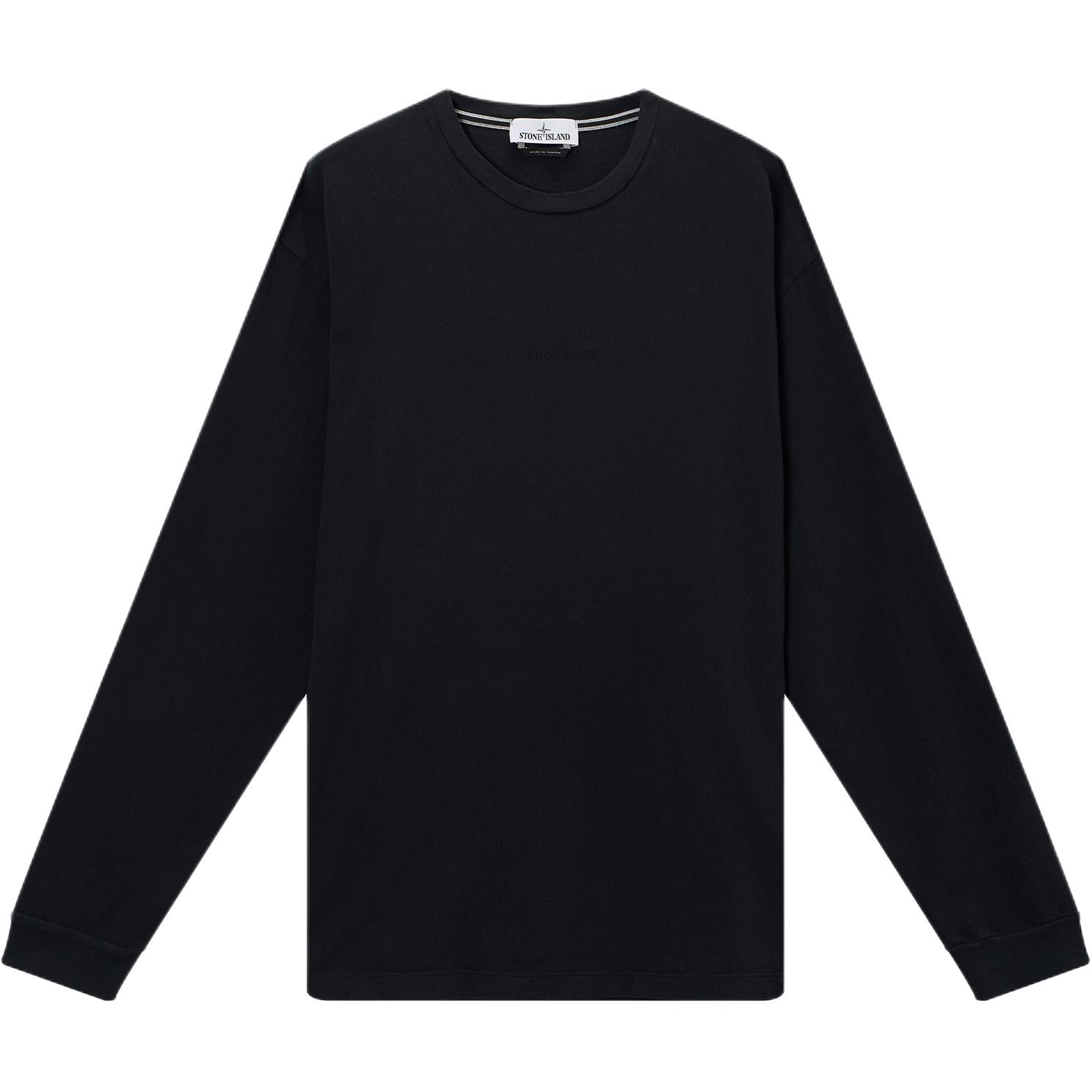 

STONE ISLAND Свитшот мужской черный с круглым вырезом Moderate