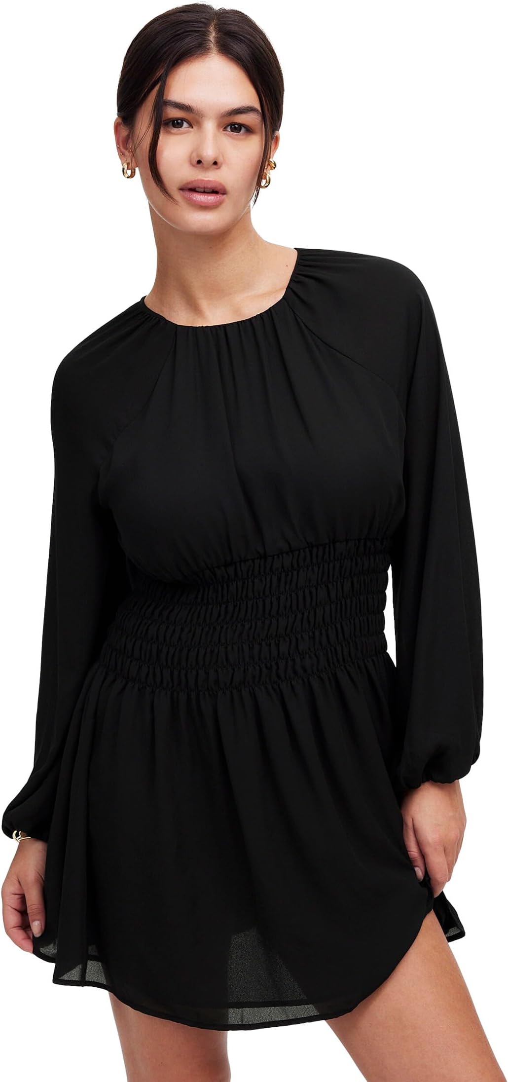 

Платье Madewell Lima Mini - Flat Poly Chiffon, цвет True Black