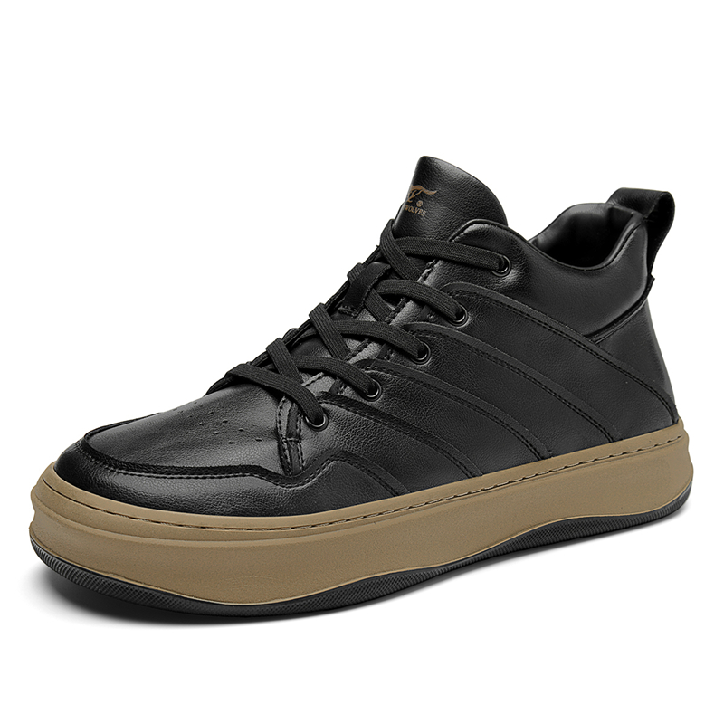 

Кроссовки для скейтбординга средней высоты для мужчин SEPTWOLVES, Black (Standard Leather Shoe Size)
