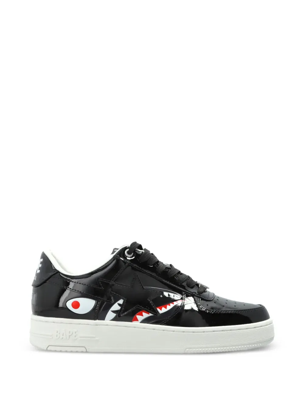 Кожаные кроссовки Shark Star A Bathing Ape, черный