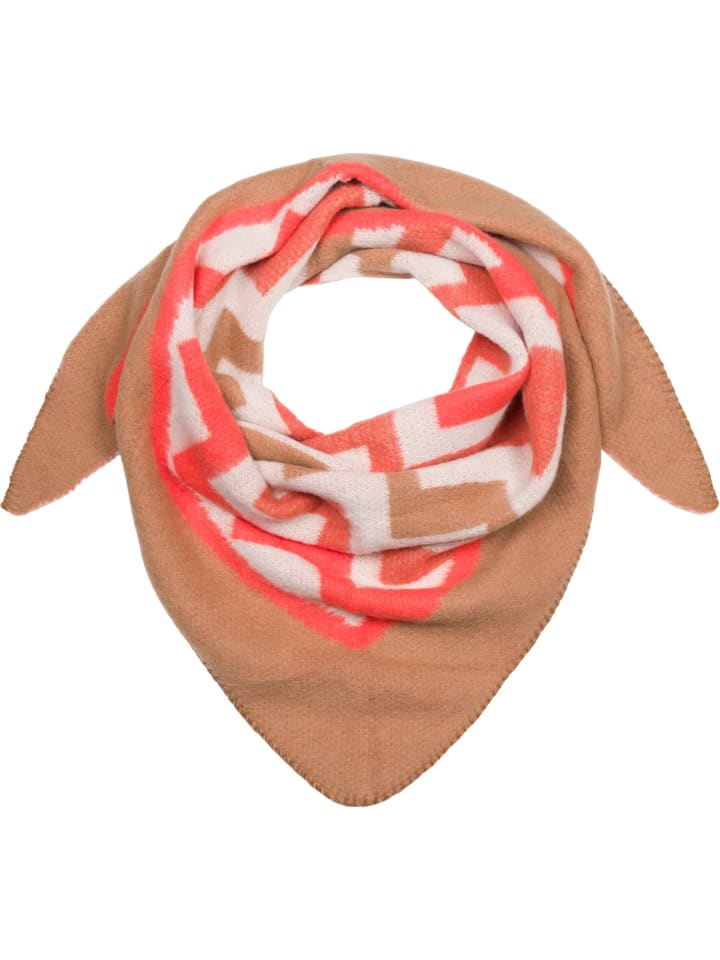 

Треугольный шарф с зигзагообразным узором коричневого и оранжевого цветов styleBREAKER