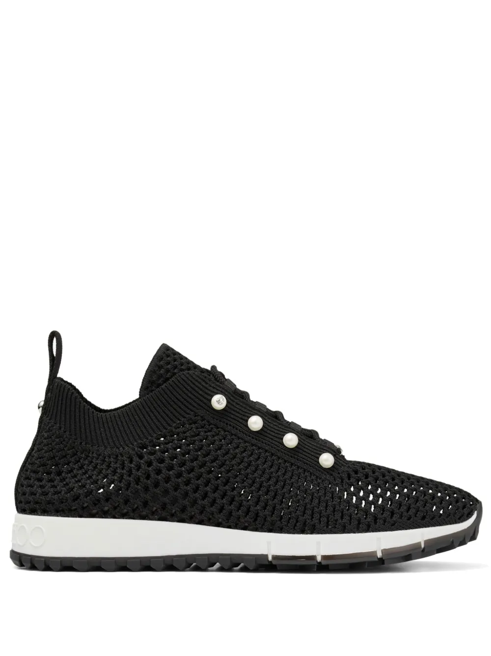 Кроссовки Veles с искусственным жемчугом JIMMY CHOO, черный