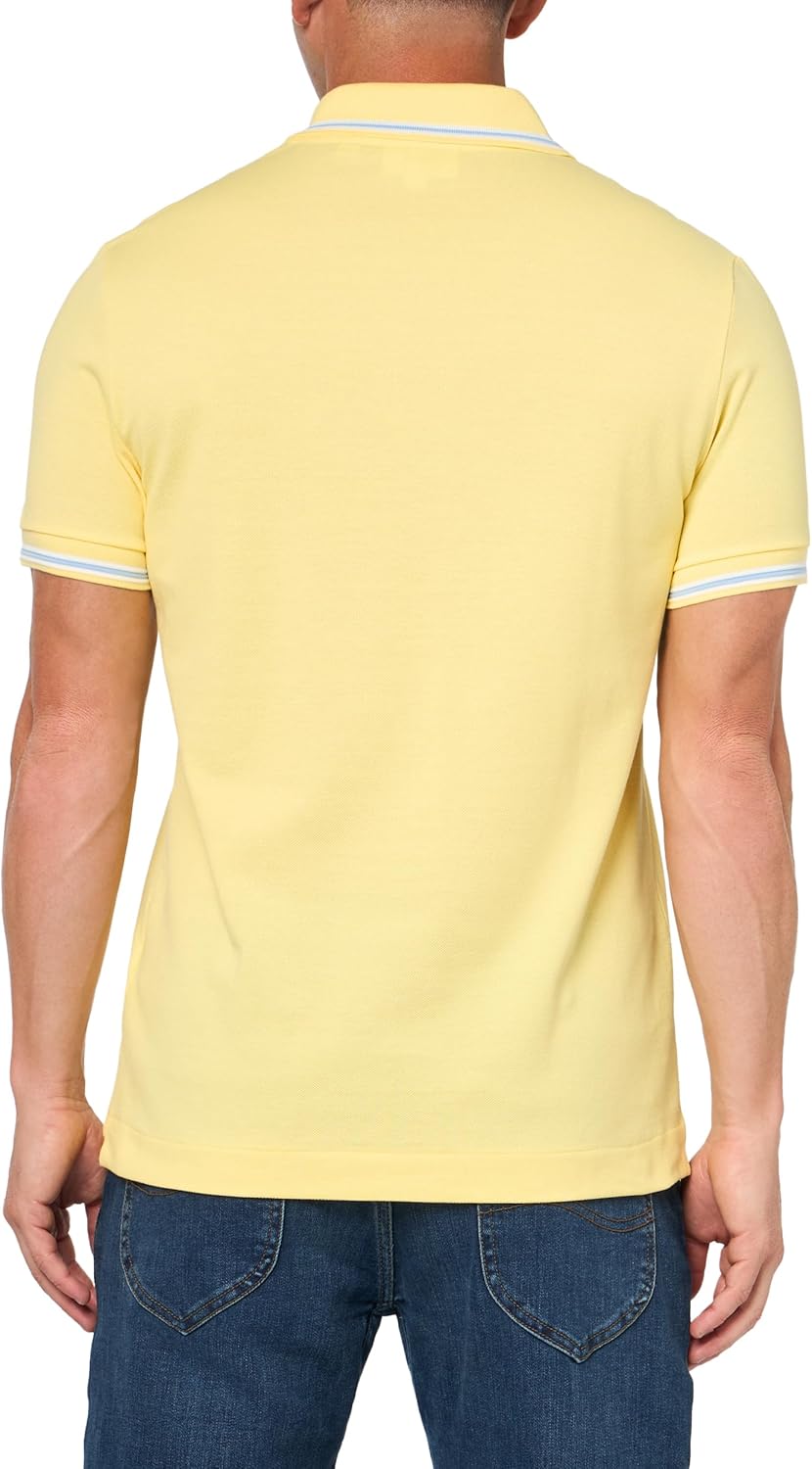 Lacoste мужская сезонная короткая рукавка обычного кроя поло с контрастным воротником, Yellow — фото 2