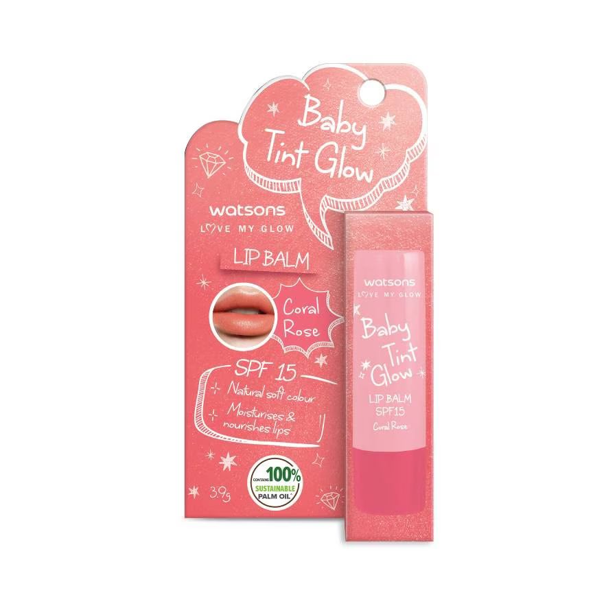 

Watsons Baby Tint Glow Бальзам для губ Коралловая роза 3,9 г SPF15, Orange